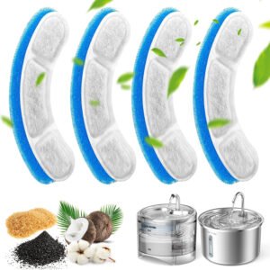 Pet Water Fountain Filters Suitable For BAAKIN Pet Water Fountain WF580/WF460 Including 4 Filters