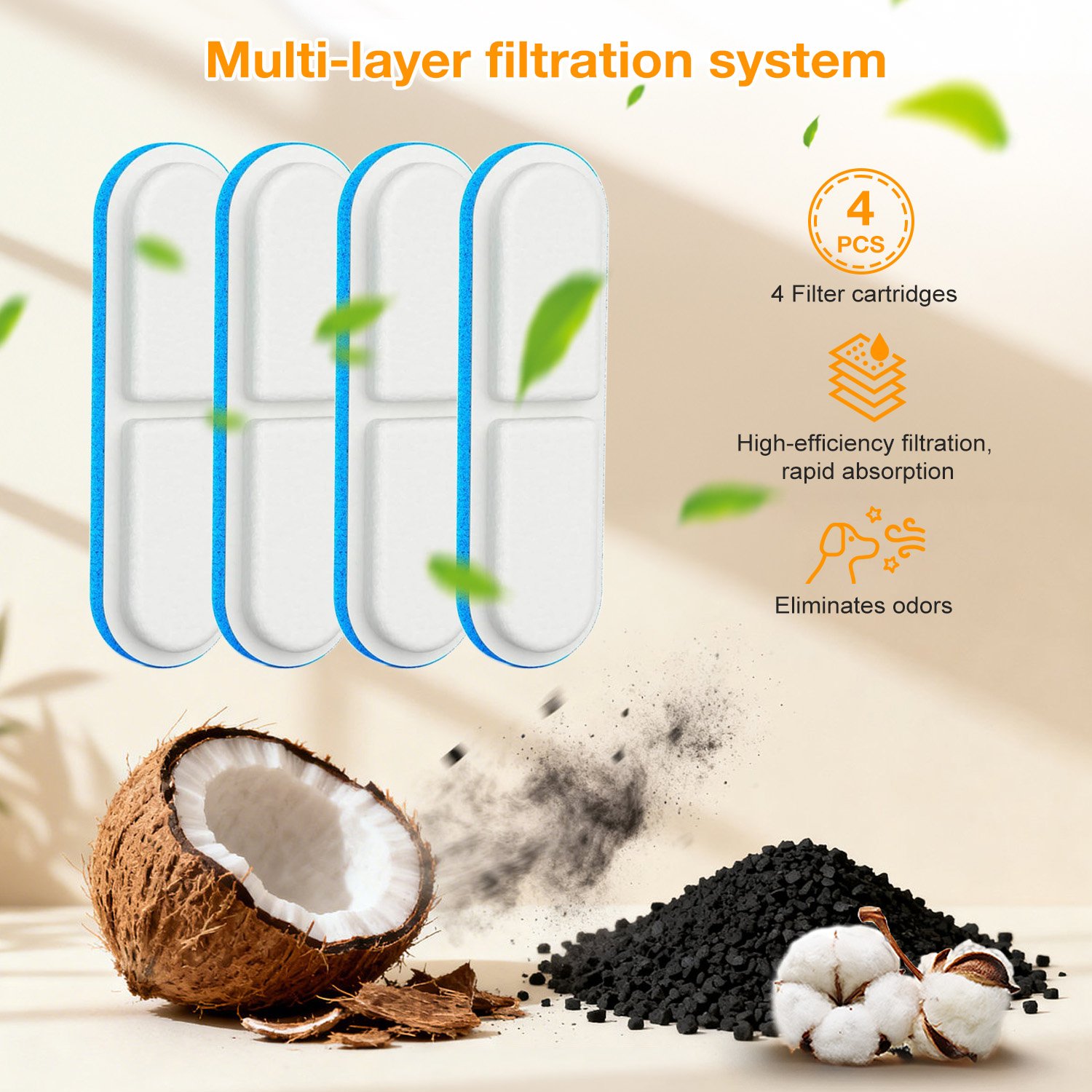 Pet Water Fountain Filters Suitable For BAAKIN Pet Water Fountain WF310 Including 4 Filters - Image 6